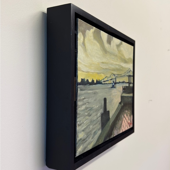 Original framed Landscape oil Painting with Black Frame | 8x10 inch artwork - Picture 4 of 5